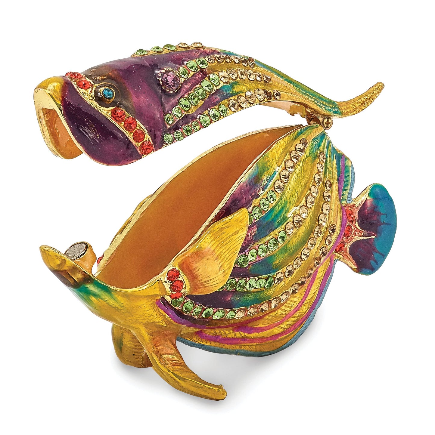 Pewter Kaleidoscope Fish Trinket Box