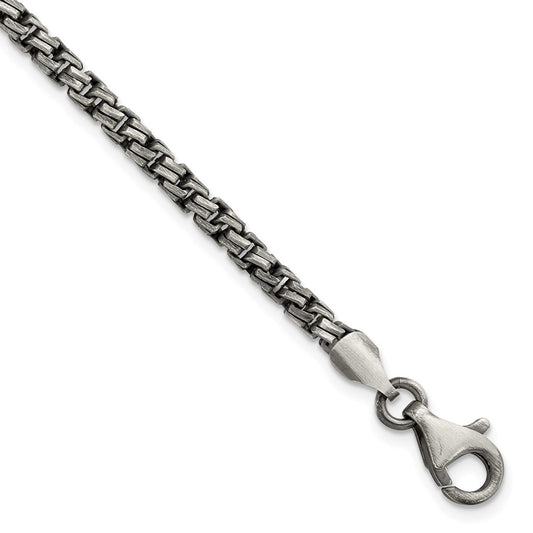 Sterling Silver Antiqued Brushed Bracelet 8 inches