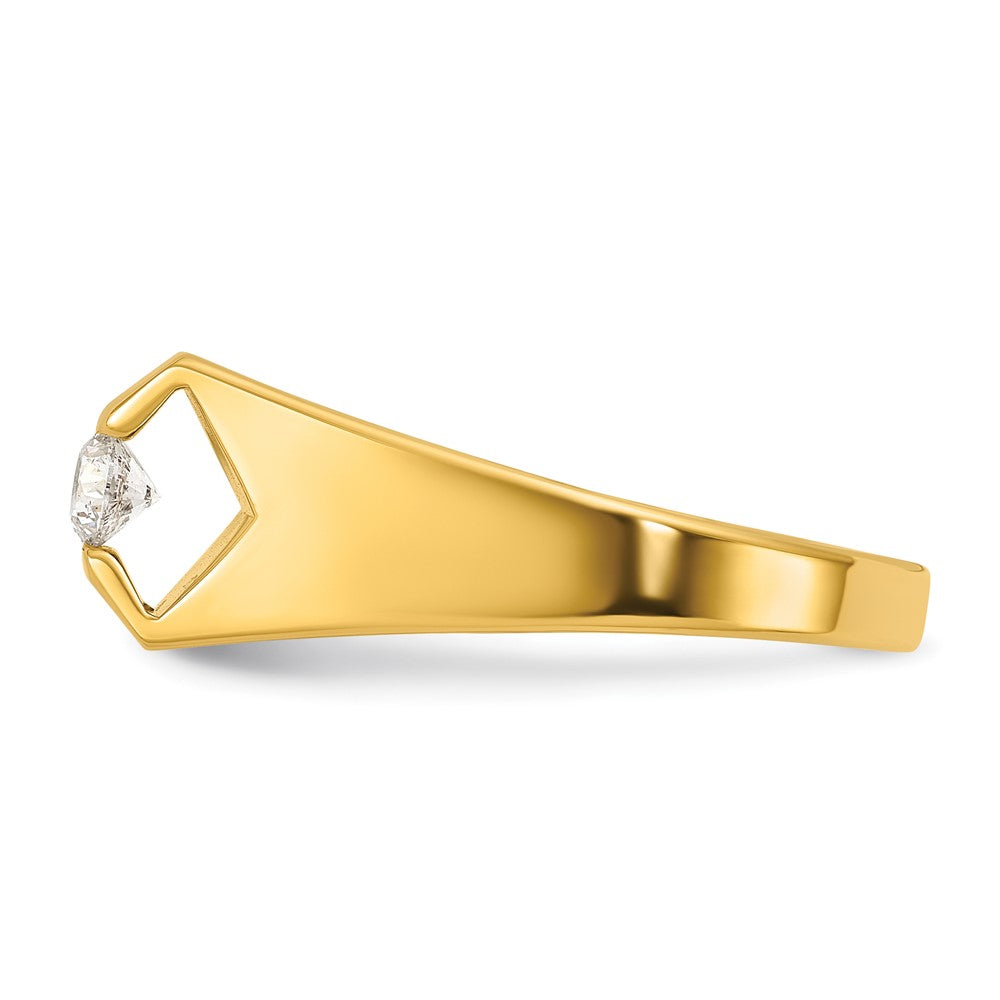 14k IBGoodman Men's Polished 1/4 Carat AA Diamond Ring