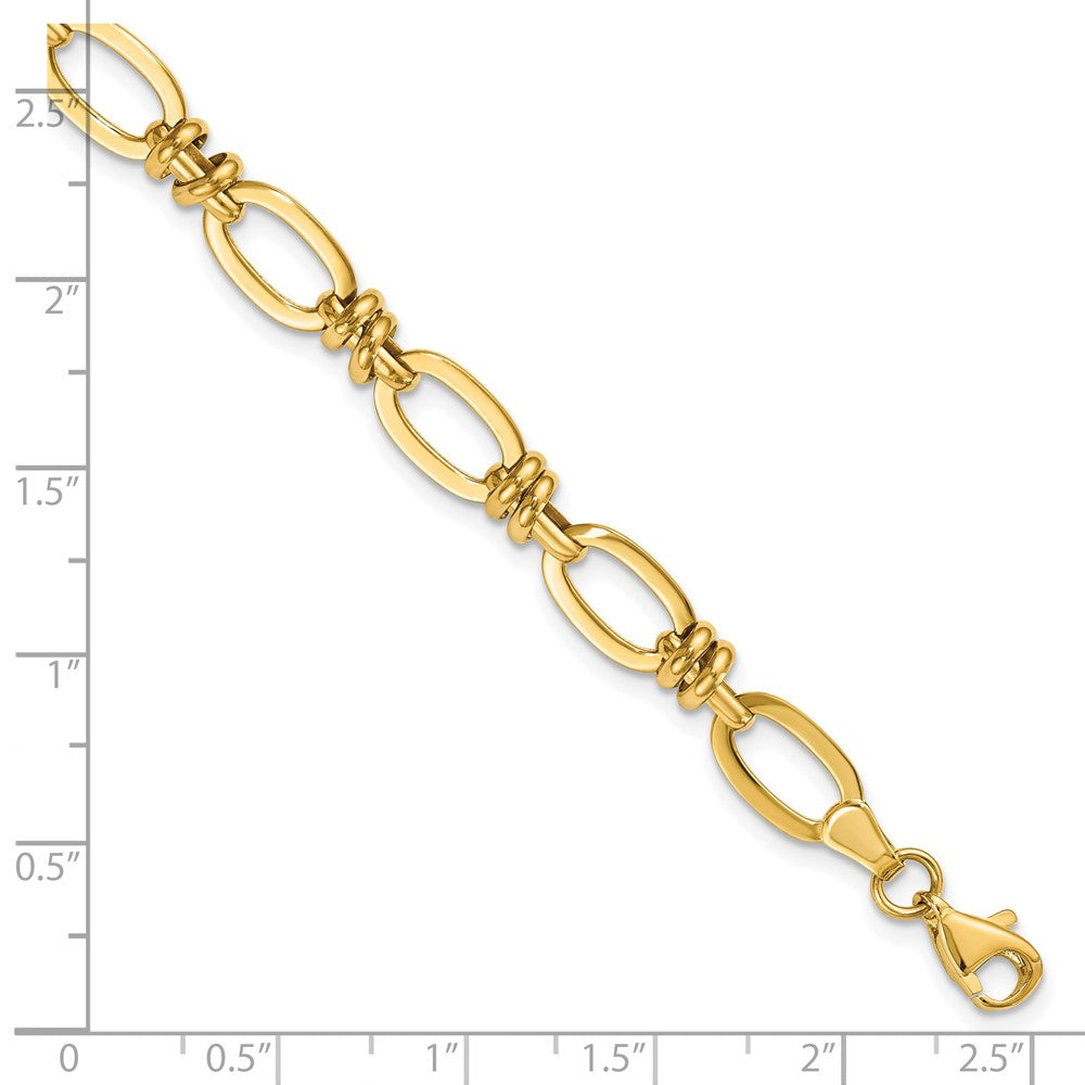 14K Polished Fancy Link Bracelet 7.5  inches
