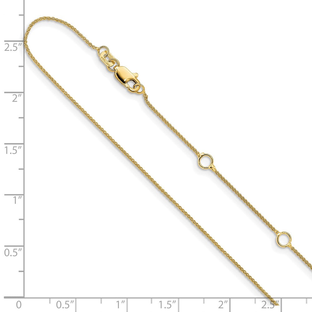 10k .8mm Baby Spiga 1in+1in Adjustable Chain