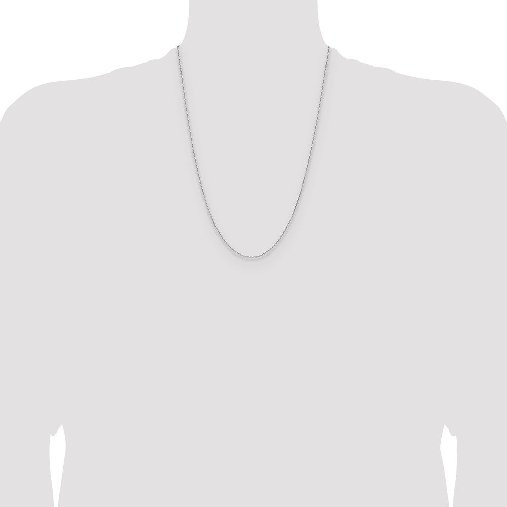 14K White Gold 1.5mm D/C Square Cable Chain