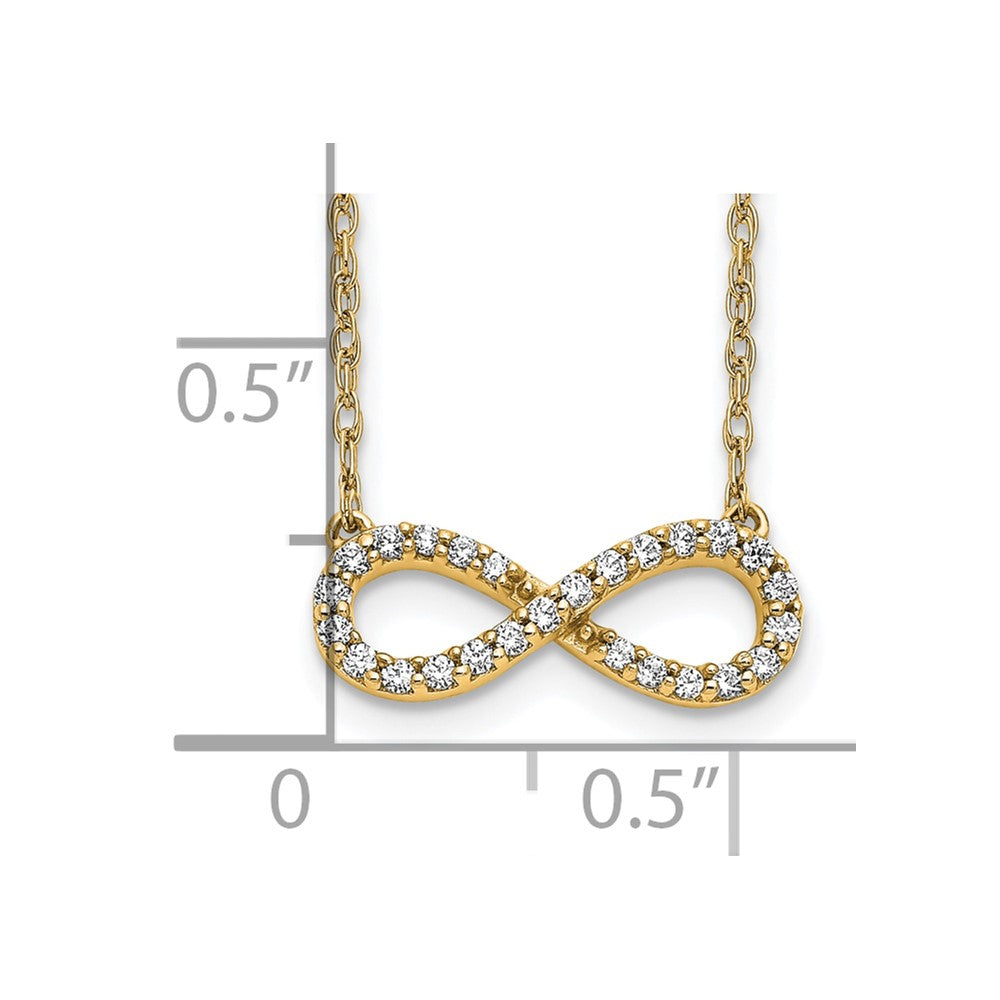 10k Polished Diamond Infinity Symbol 18 inch Necklace