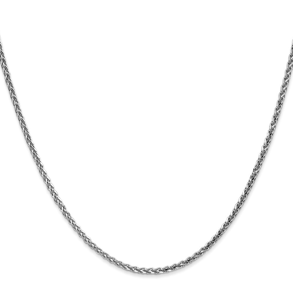 14K White Gold 20 inch 2.1mm Diamond-cut Spiga with Lobster Clasp Chain