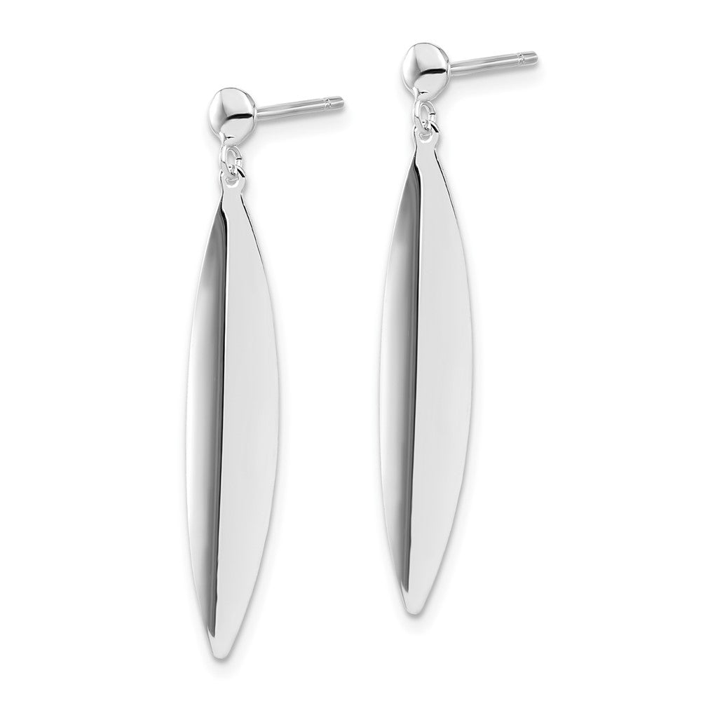 14K White Gold Polished Post Dangle Earrings