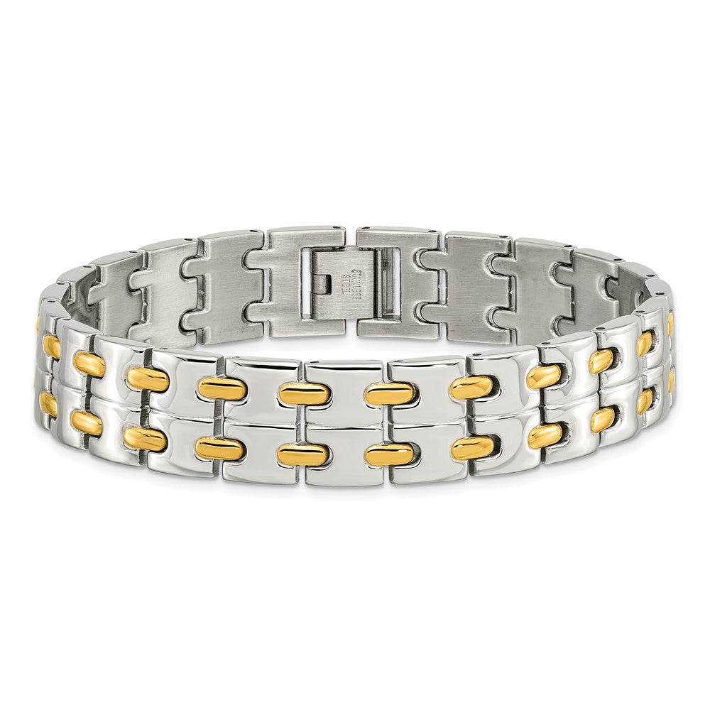 Stainless Steel Polished Yellow IP-plated 8.5in Bracelet 8.75 inches