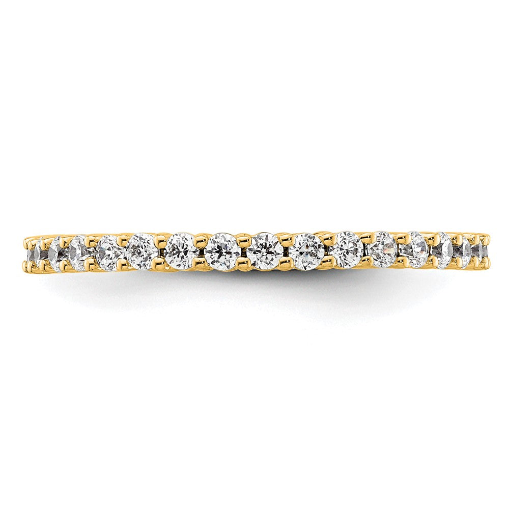 14k Polished Size 5 Shared Prong 1/2 carat Diamond Complete Eternity Band