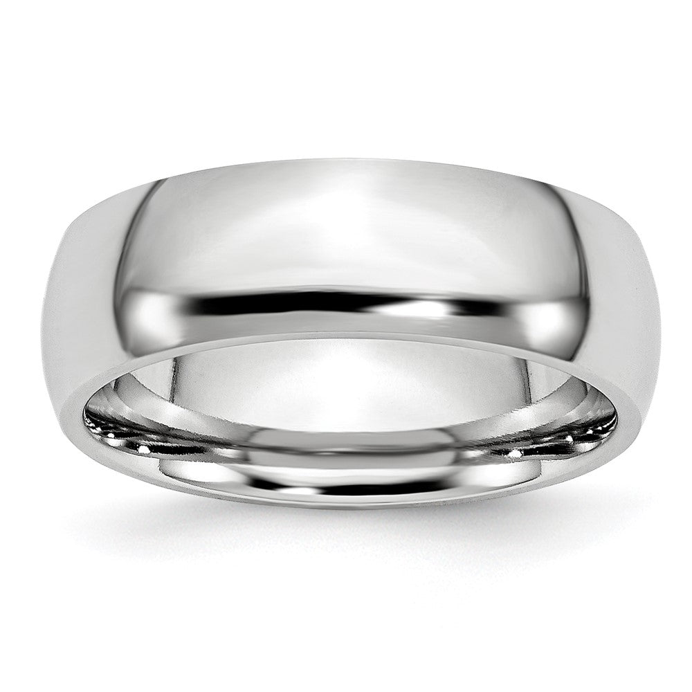 Cobalt Polished 7mm Half Round Band Size - 10
