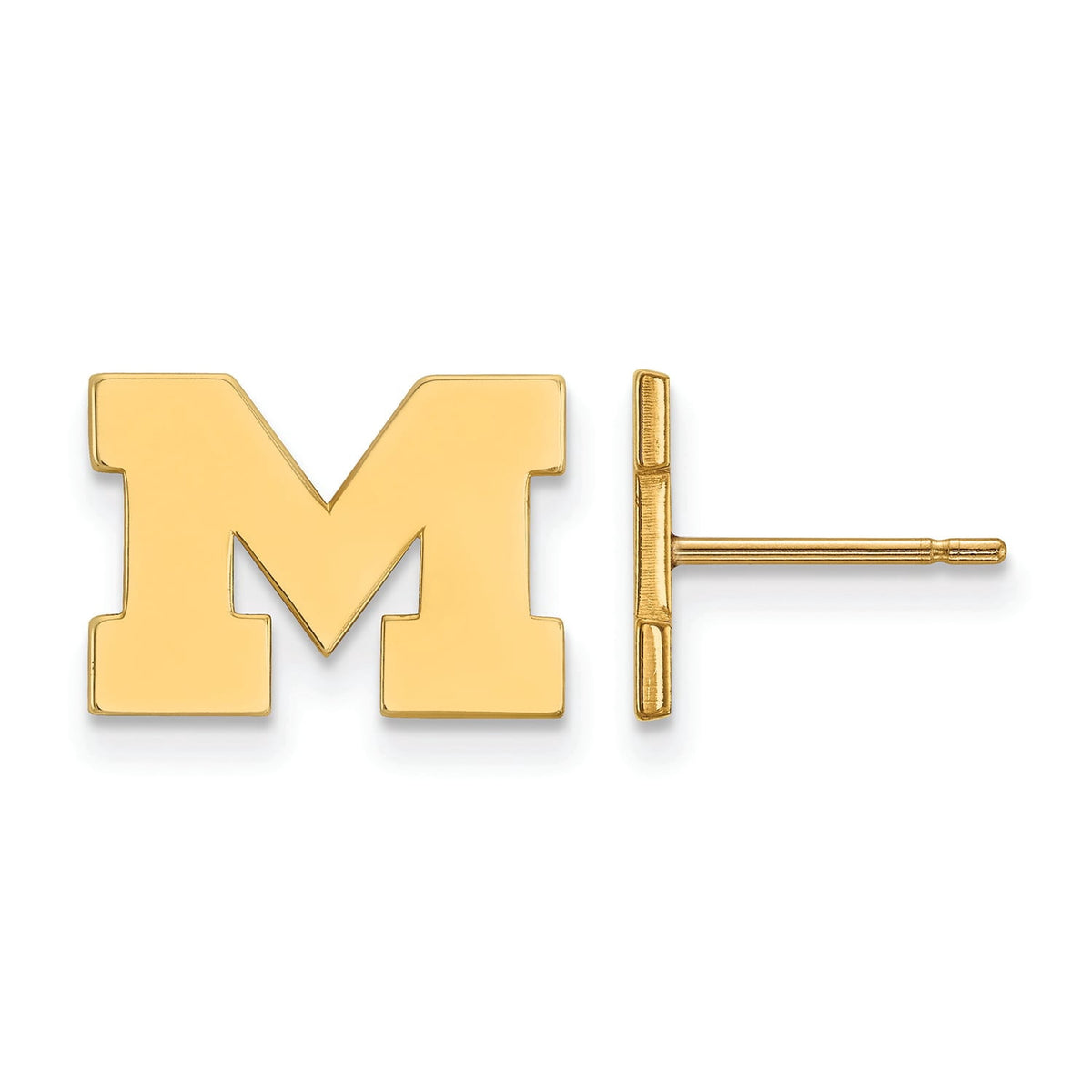 Women's Michigan Wolverines Gold Plated XS Post Earrings