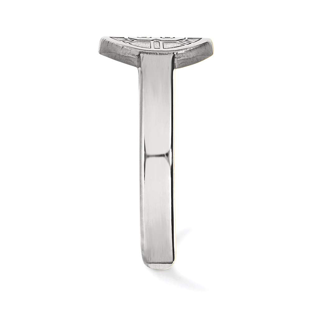 Sterling Silver Rhodium-plated NHL LogoArt Boston Bruins Toe Ring Q-SS026BRI