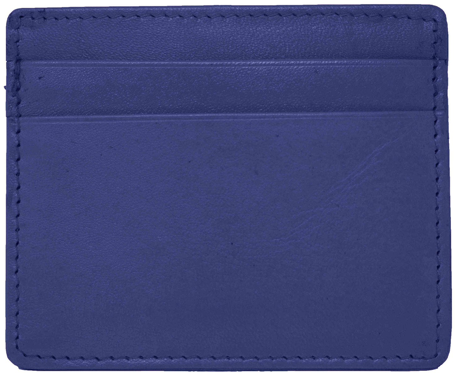 Navy Genuine Cowhide Leather RFID Blocking 6-Card Slim Wallet QGM22529