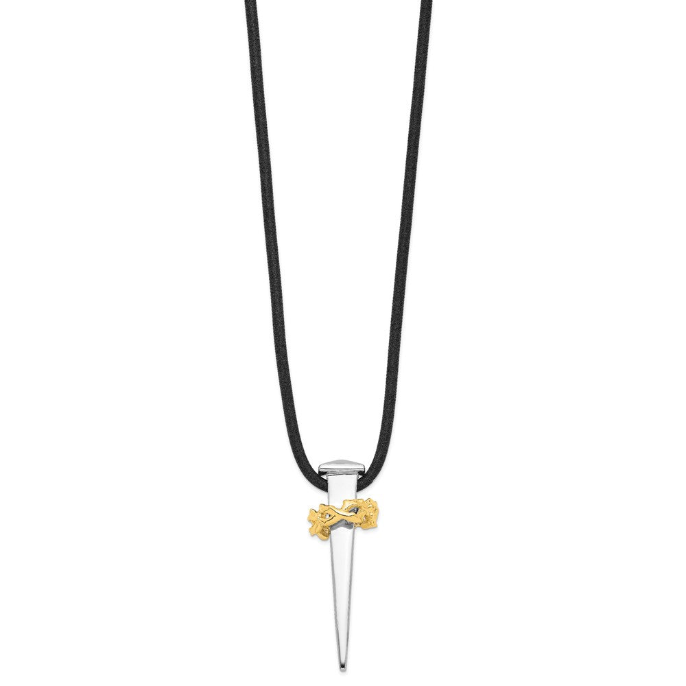 Sentimental Expressions Sterling Silver Gold-plated No Greater Love Nail 16 Inch Necklace 16 Inches