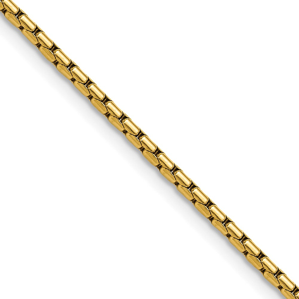 Chisel Stainless Steel Polished Yellow IP-plated 1.7mm 18 inch Elongated Box Chain