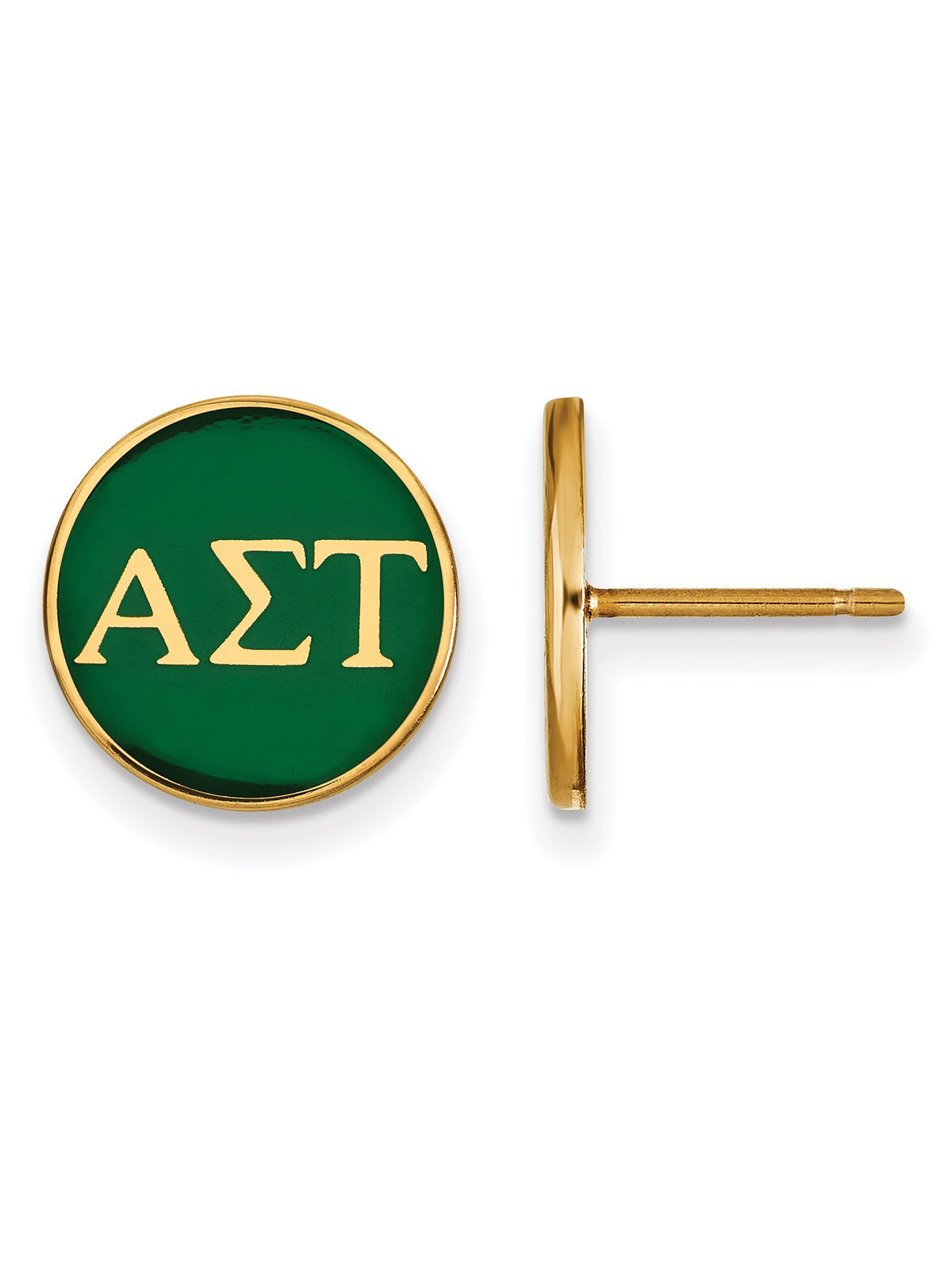 Sterling Silver Gp Alpha Sigma Tau Enameled Post Earrings
