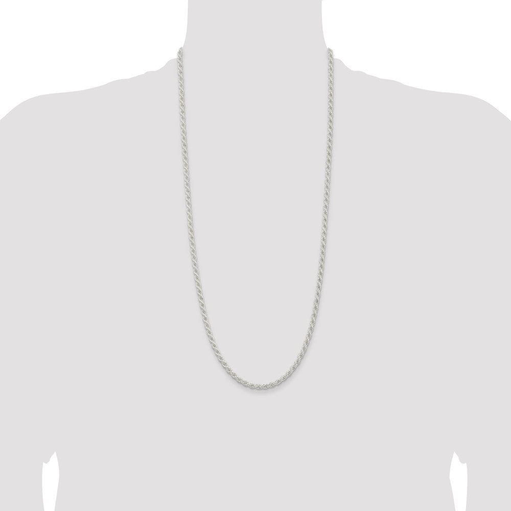Sterling Silver 4.5mm Solid Rope Chain 30 Inches