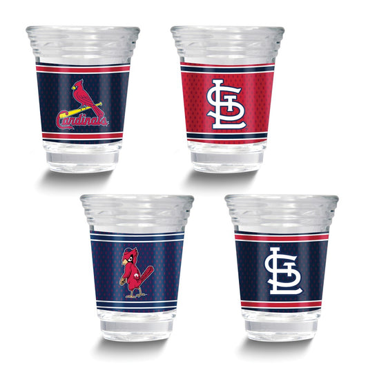MLB St Louis Cardinals 4-piece 2 oz. Shot Glass Set