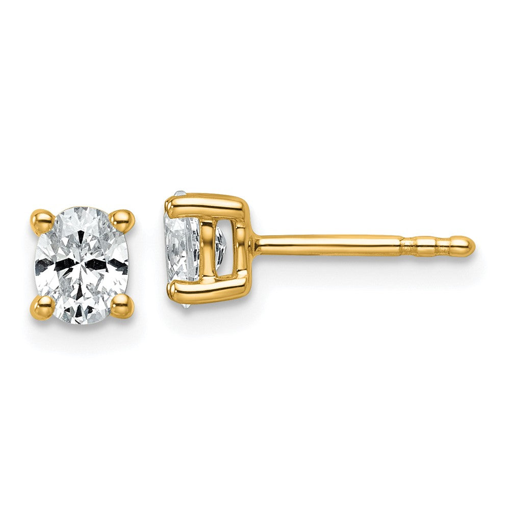 14ky Oval 5x4mm Post Earring Mountings