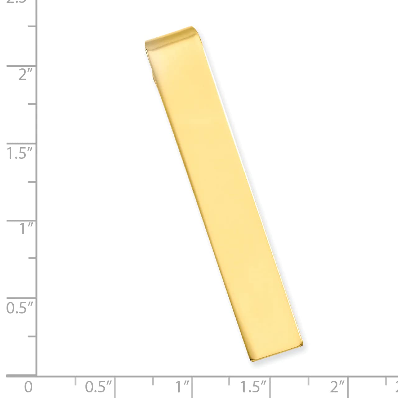 Gold Plated Solid Engravable (front only) Polished Tie Bar 53x9mm Wide-Tie Clip for Men