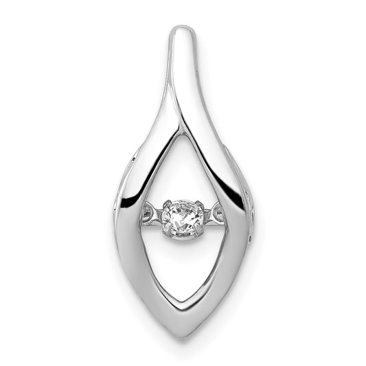 14k White Gold 1/10ct. Moving Diamond Slide Pendant