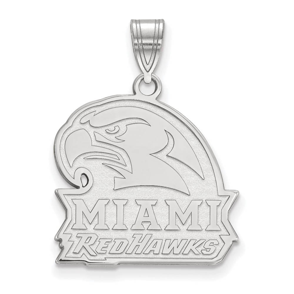 LogoArt Sterling Silver Miami University Large Pendant Necklace