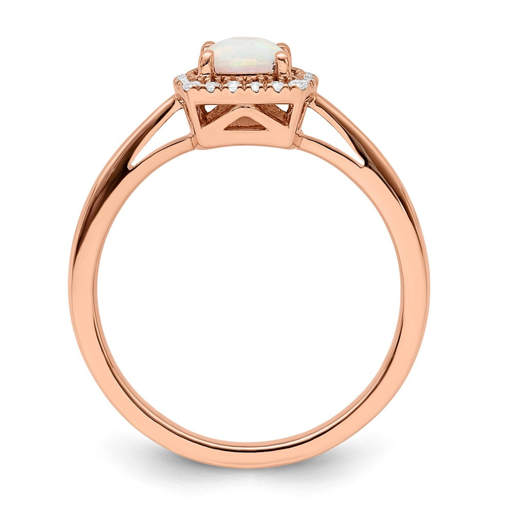SS ANT Created Opal and Diamond Ring