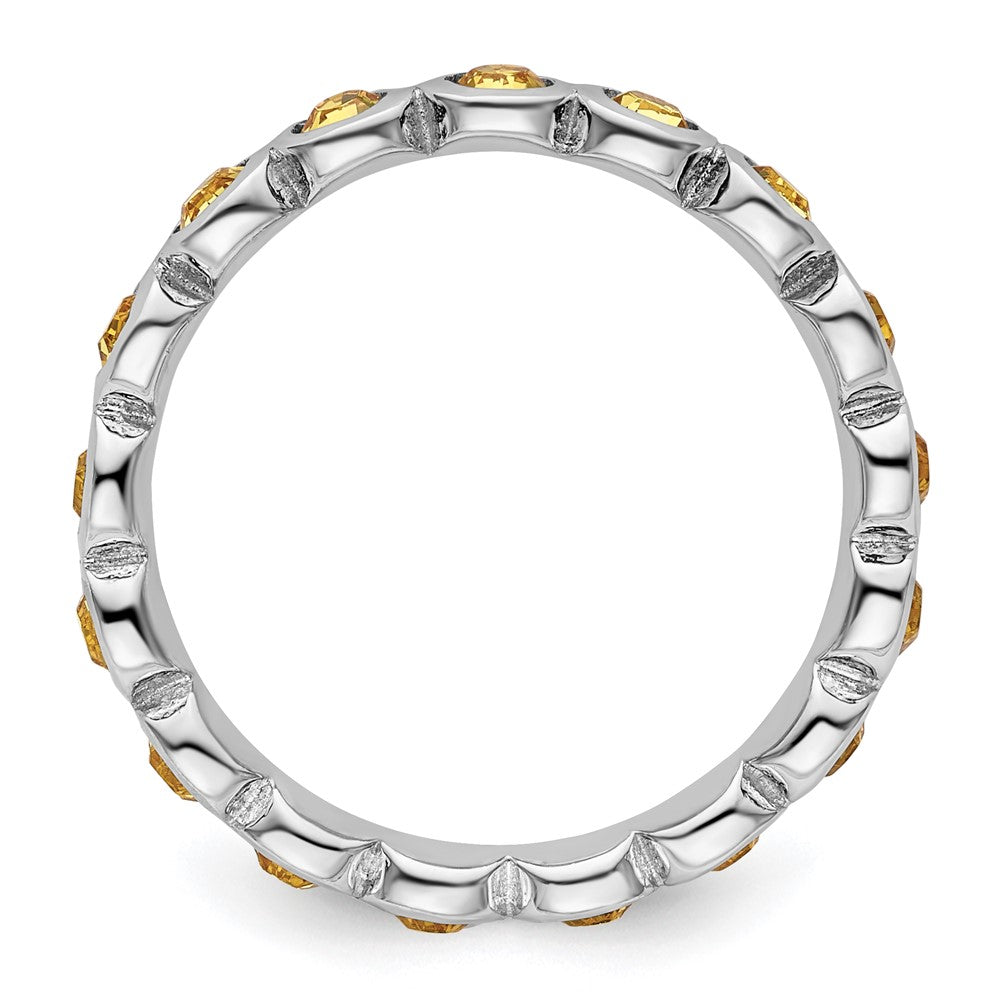Sterling Silver Stackable Expressions November Crystal Ring Size -5