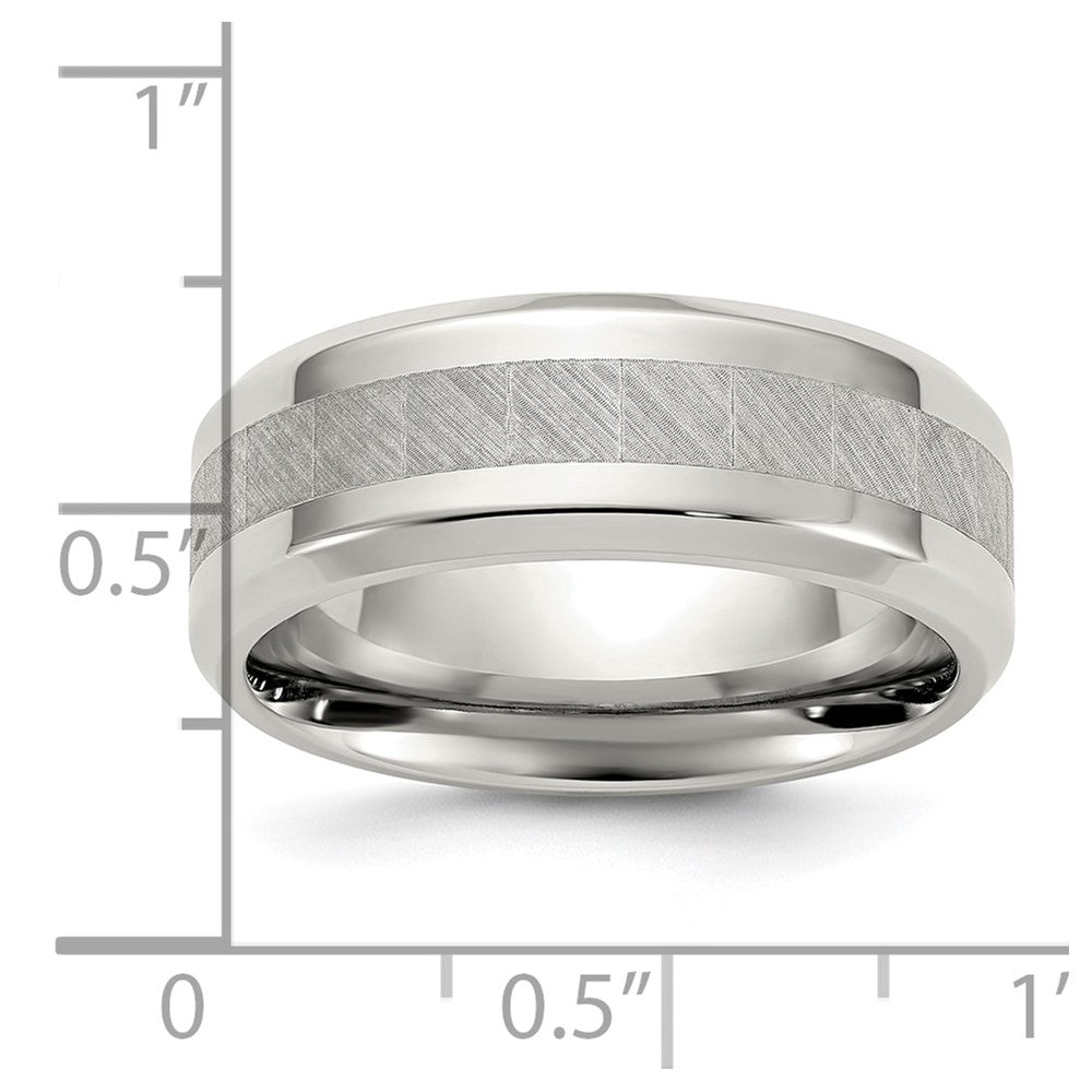Chisel Titanium Polished with Brushed Center 8mm Band Size - 10