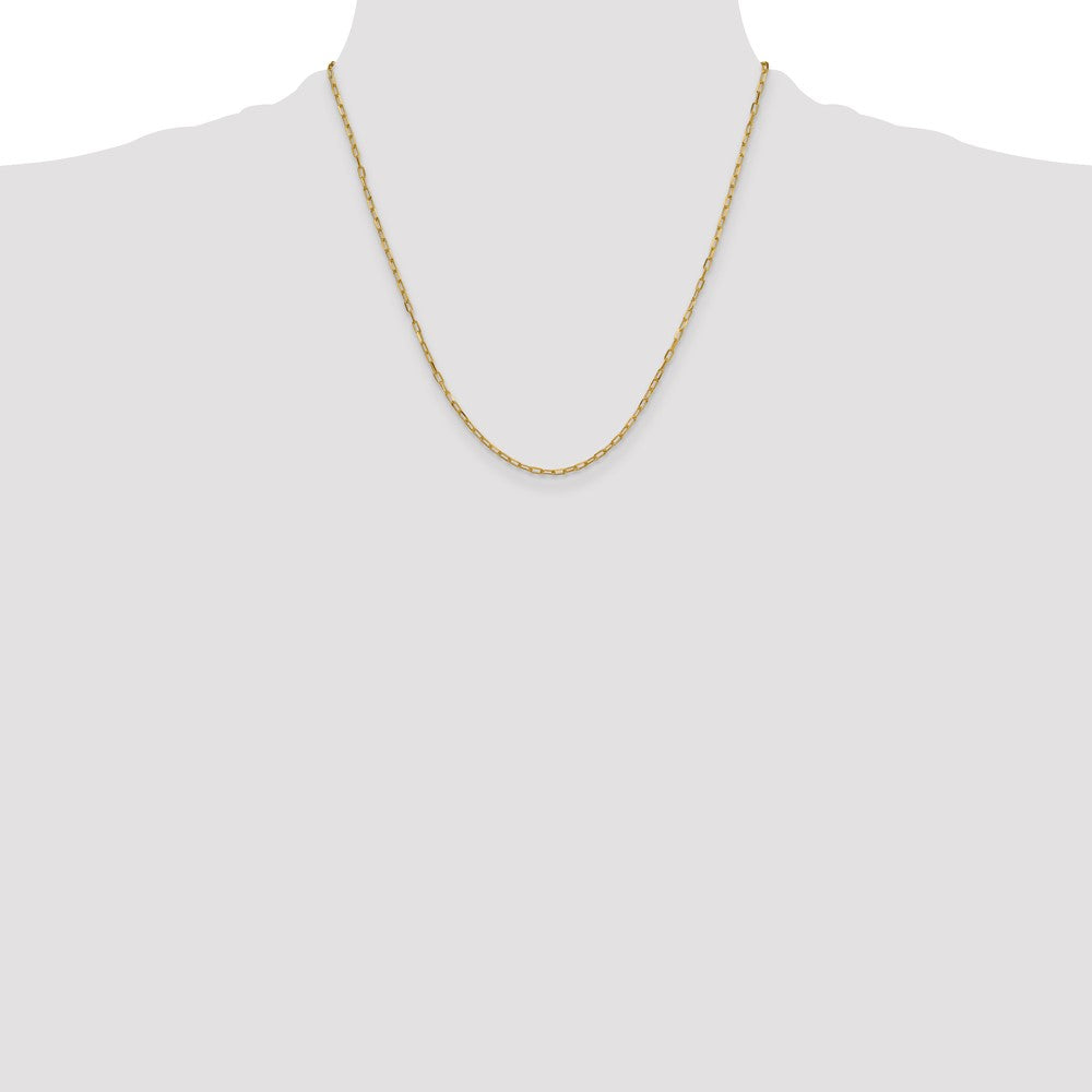 14k 2.2mm Solid Beveled D/C Paperclip Chain