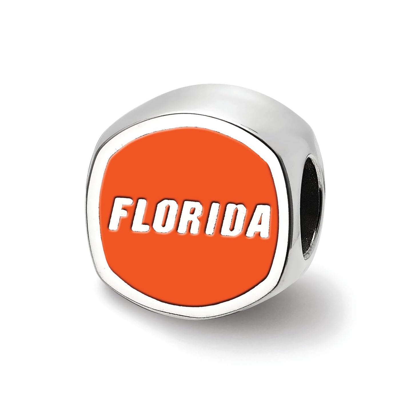 Sterling Silver University of Florida Cushion Shaped Bead Charm