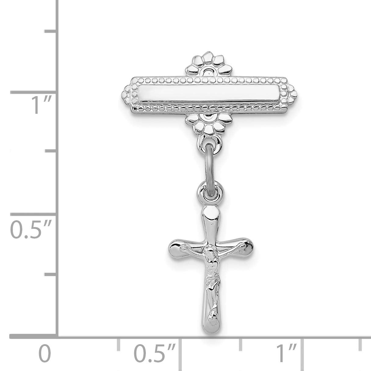 Sterling Silver Polished Crucifix Pin
