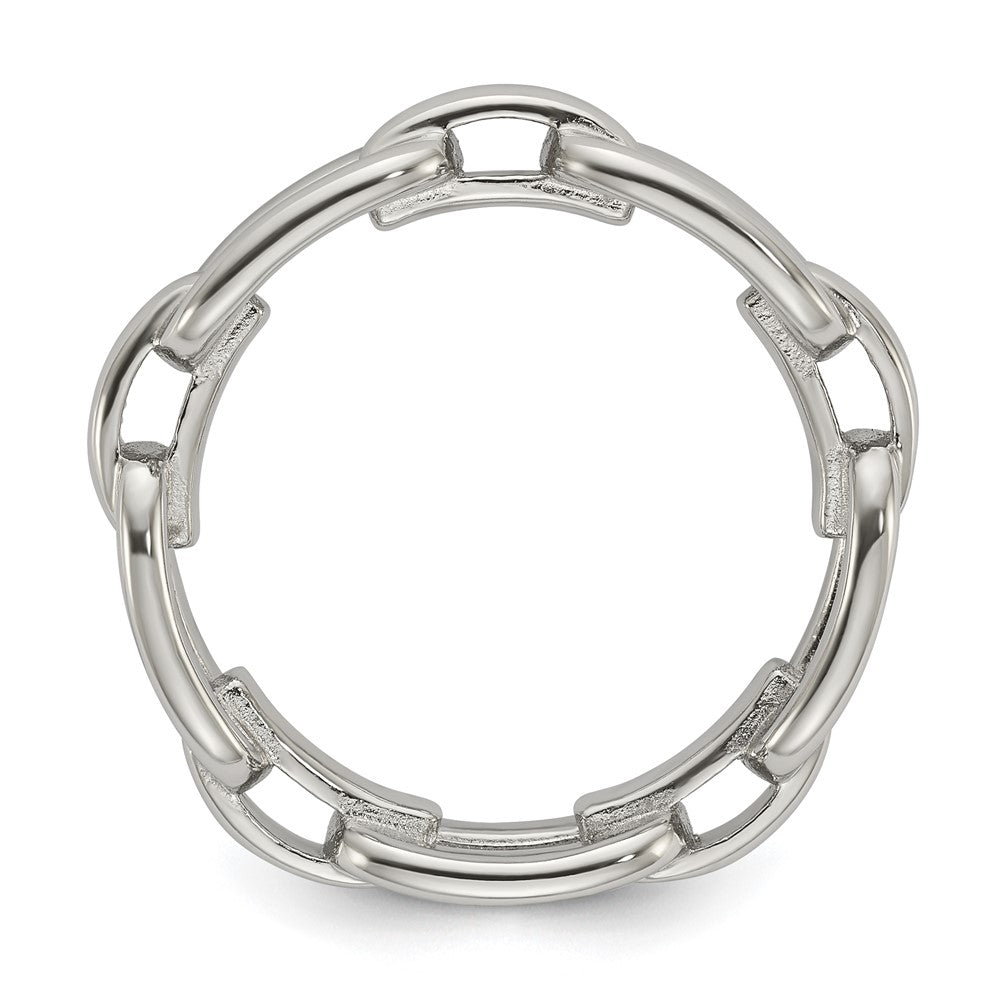 Chisel Stainless Steel Polished 6mm Chain Link Design Ring Size - 8