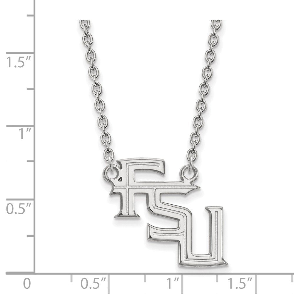 LogoArt Sterling Silver Florida State University Large Pendant Necklace Female Adult