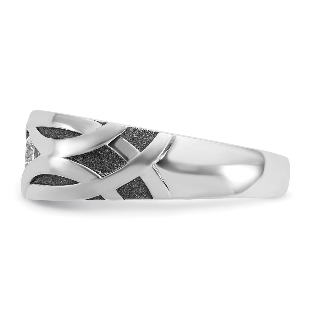 SS/GP IBGoodman Men's Polished Satin & Grooved Ring