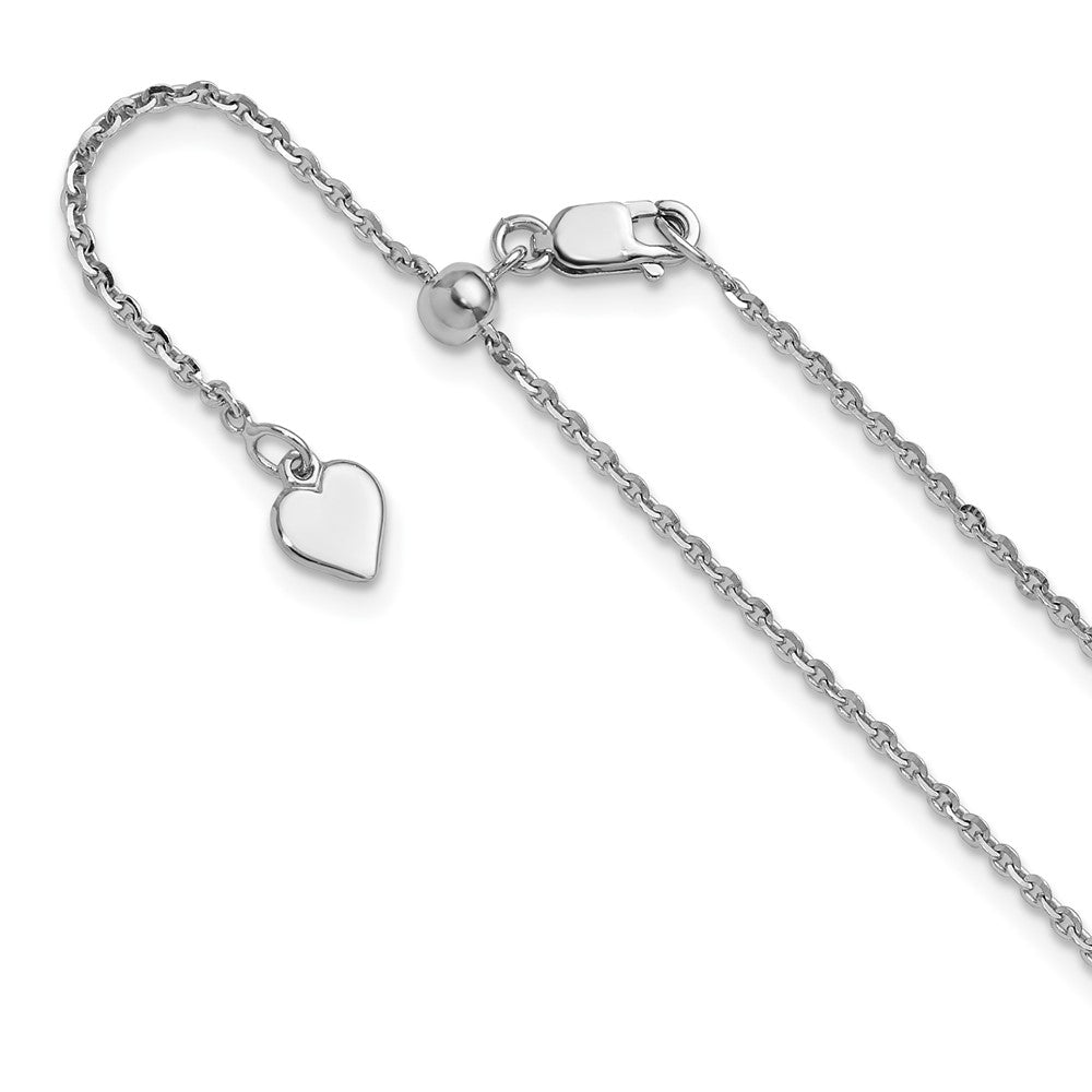 Sterling Silver RH-plated Adjustable 1.75mm Cable Chain