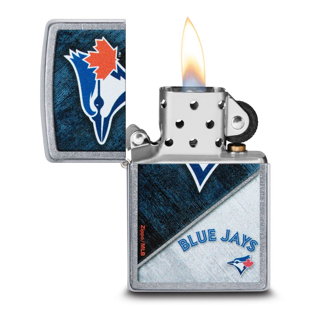 Zippo Street Chrome Toronto Blue Jays Color Image MLB Lighter