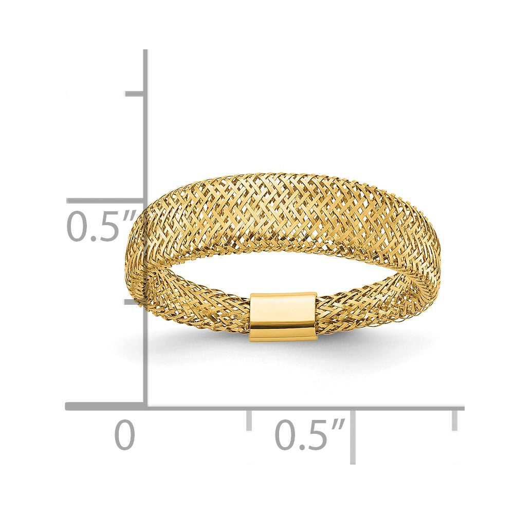 14K Mesh Tapered Stretch Ring