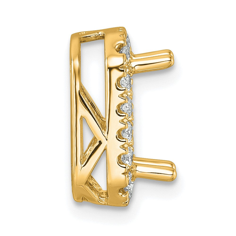 14k 1/2 carat Lab Grown Diamond VS/SI+ G+ Semi Mount Halo Chain Slide Pendant
