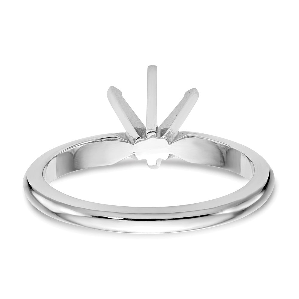 14k White Gold 1 carat Lightweight Knife Edge/Half-Round 6-Prong Round Solitaire Ring Mounting