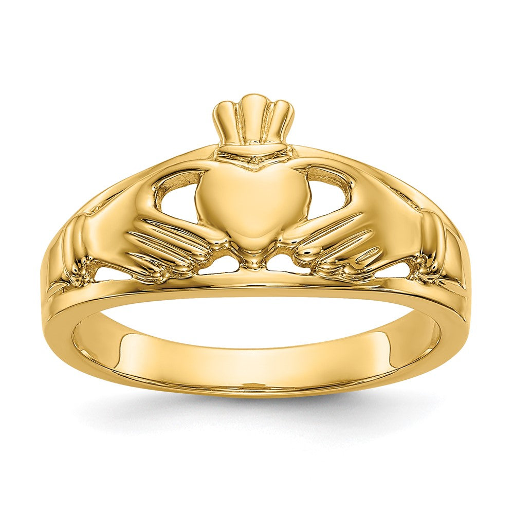 14k Polished Ladies Claddagh Ring size 7