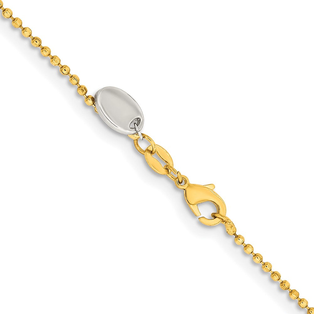 Yellow Rhodium over Brass 1.50mm Plated Ball Chain