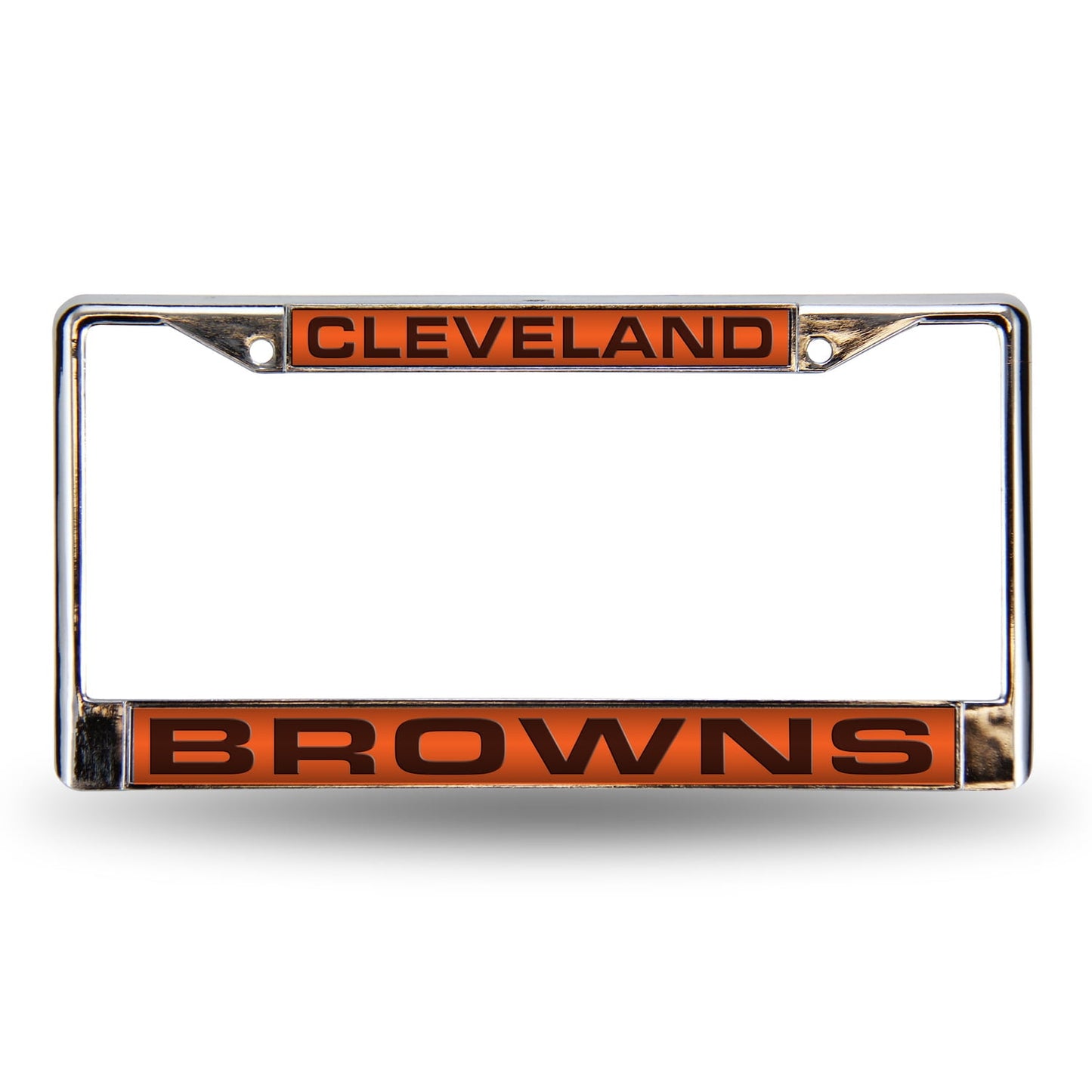 NFL Cleveland Browns Orange Laser Chrome Acrylic License Plate Frame QGC7077