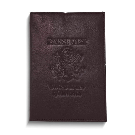Genuine Cowhide Leather RFID-Blocking Passport Cover Case Holder & Wallet