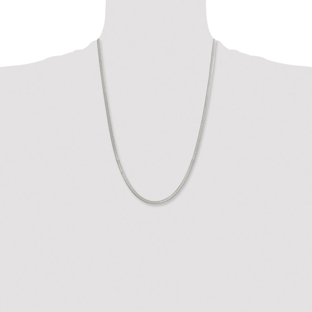 Stainless Steel Polished 3.90mm 24in Herringbone Chain