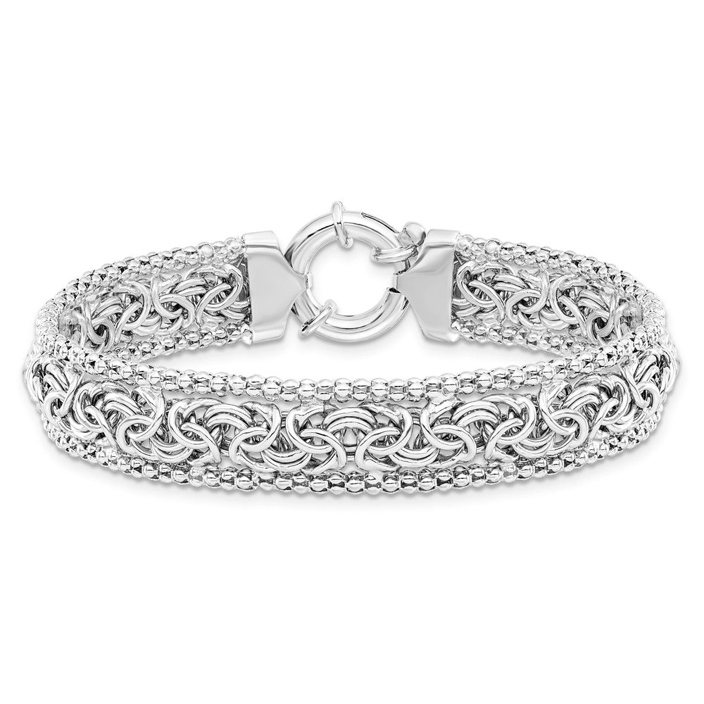 Sterling Silver RH-plated Polished Bracelet 7.5  inches