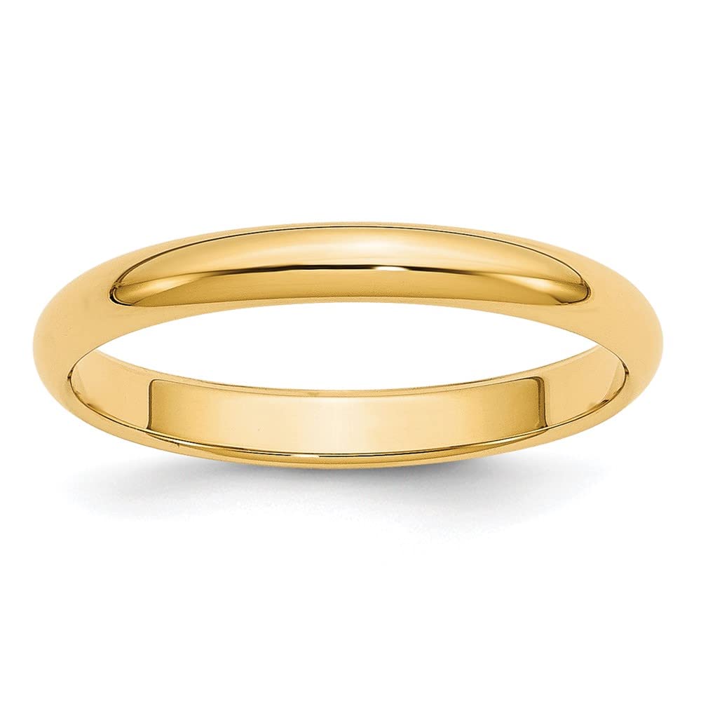 Primal Gold 10 Karat Yellow Gold 3mm Half Round Band Size 5.5