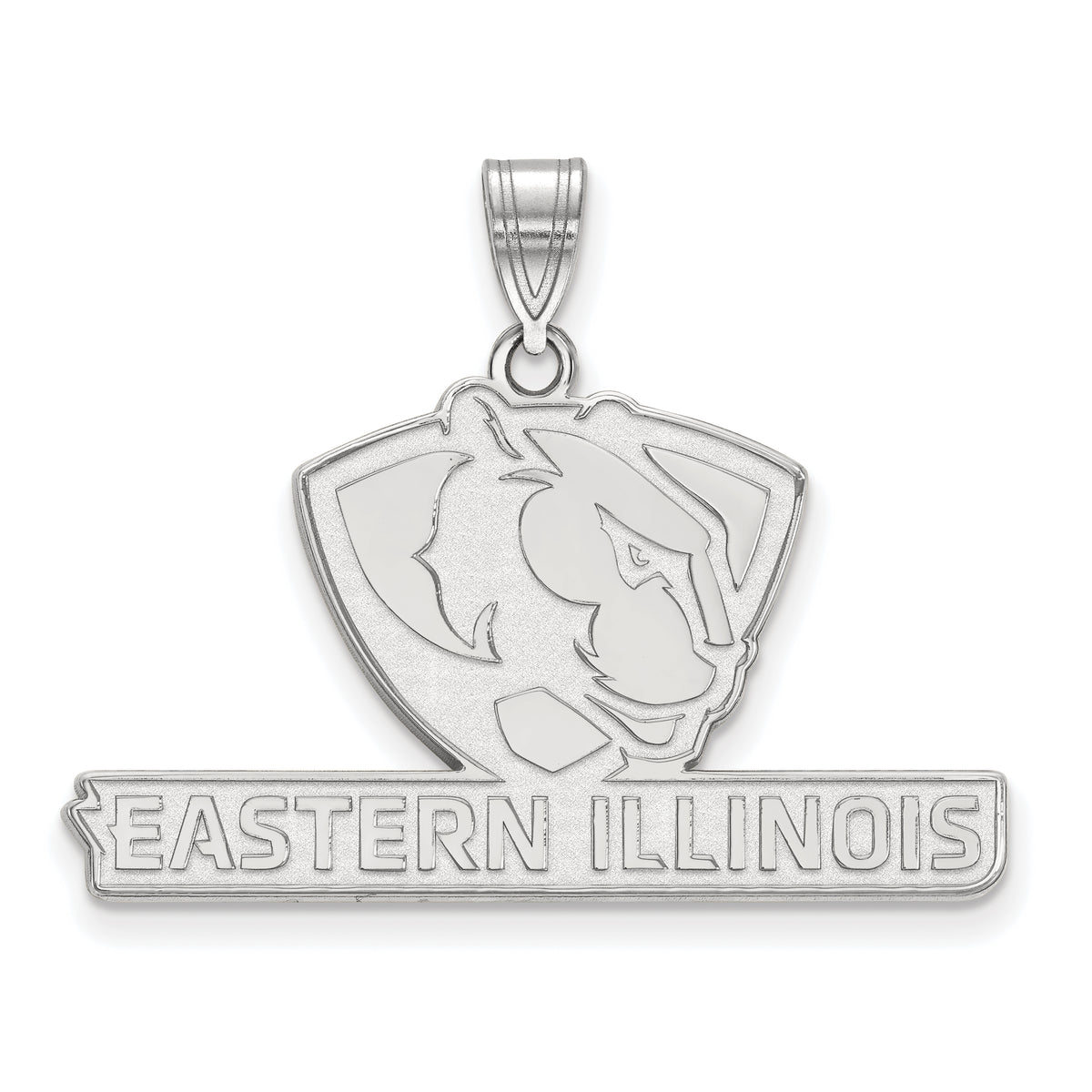 Sterling Silver LogoArt Official Licensed Collegiate Eastern Illinois University (EIU) Large Pendant