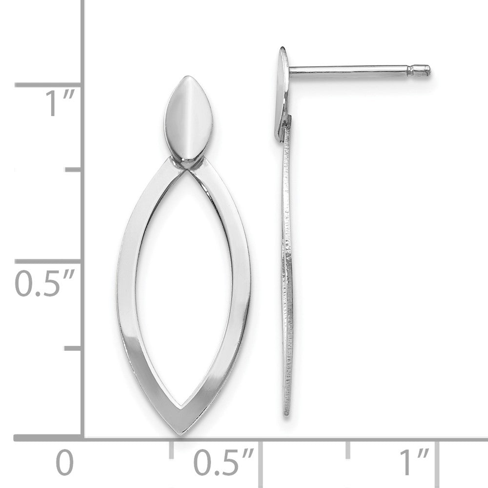 Sterling Silver Rhodium-plated Polished Post Dangle Earrings