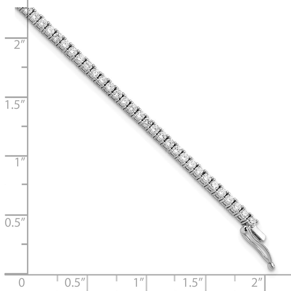 Sterling Shimmer Sterling Silver Rhodium-plated 2mm CZ 81 Stone Bracelet 7 inches
