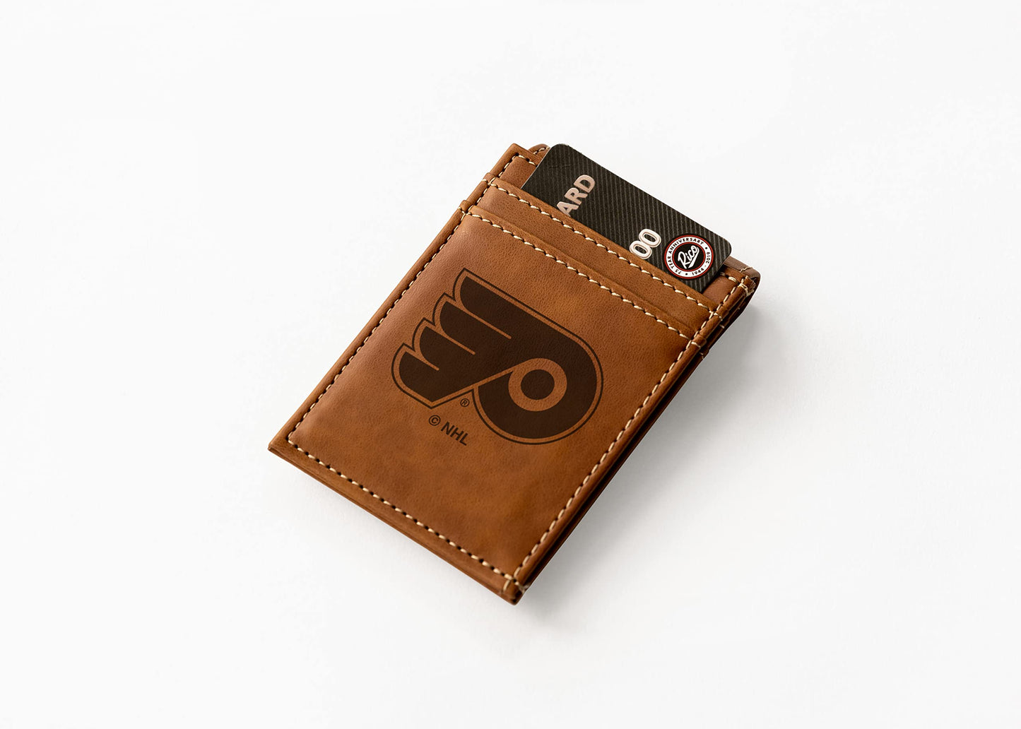 Flyers Laser Engraved Brown Front Pocket Wallet