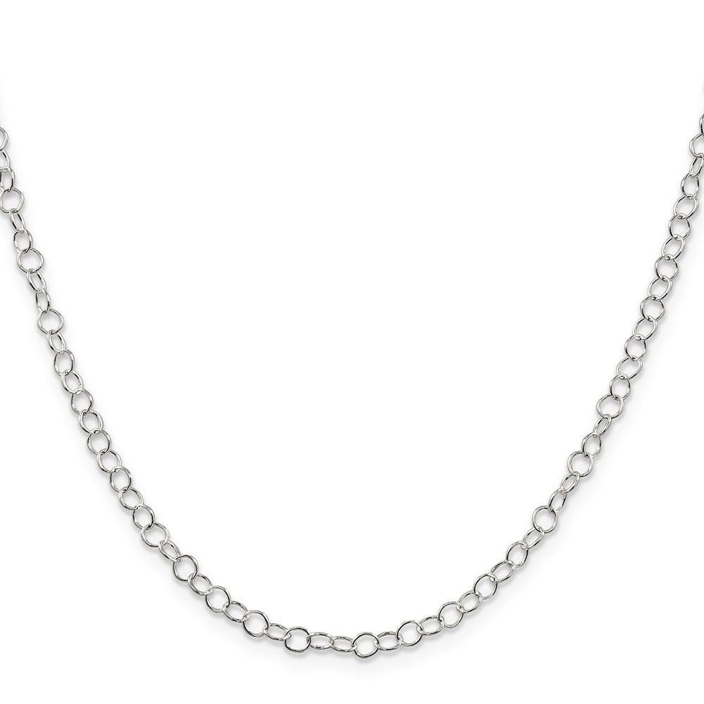 Sterling Silver 3.5mm Fancy Cable Chain 24 Inches
